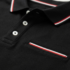 Men's Stripe-Tipped Polo Shirt with Chest Pocket