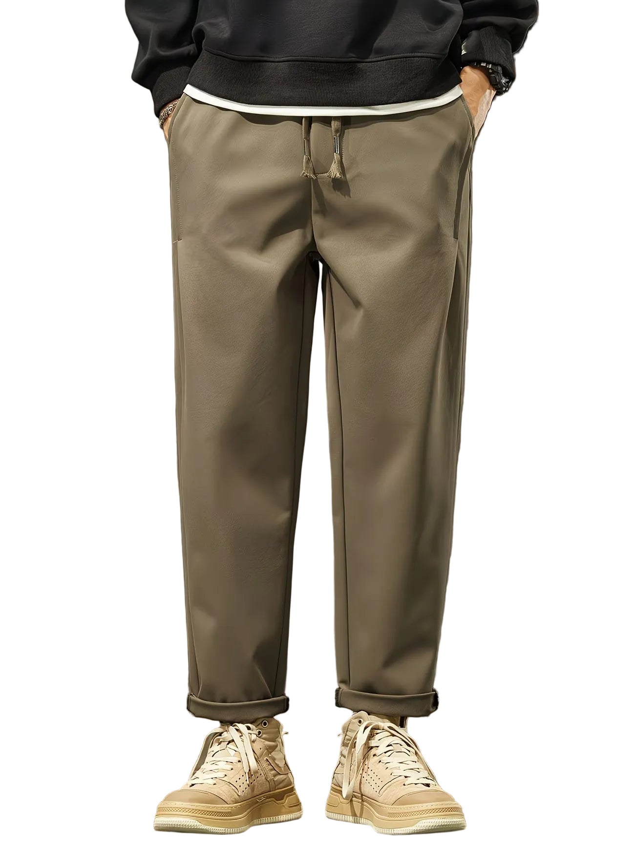Men's Tapered Pants with Drawstring