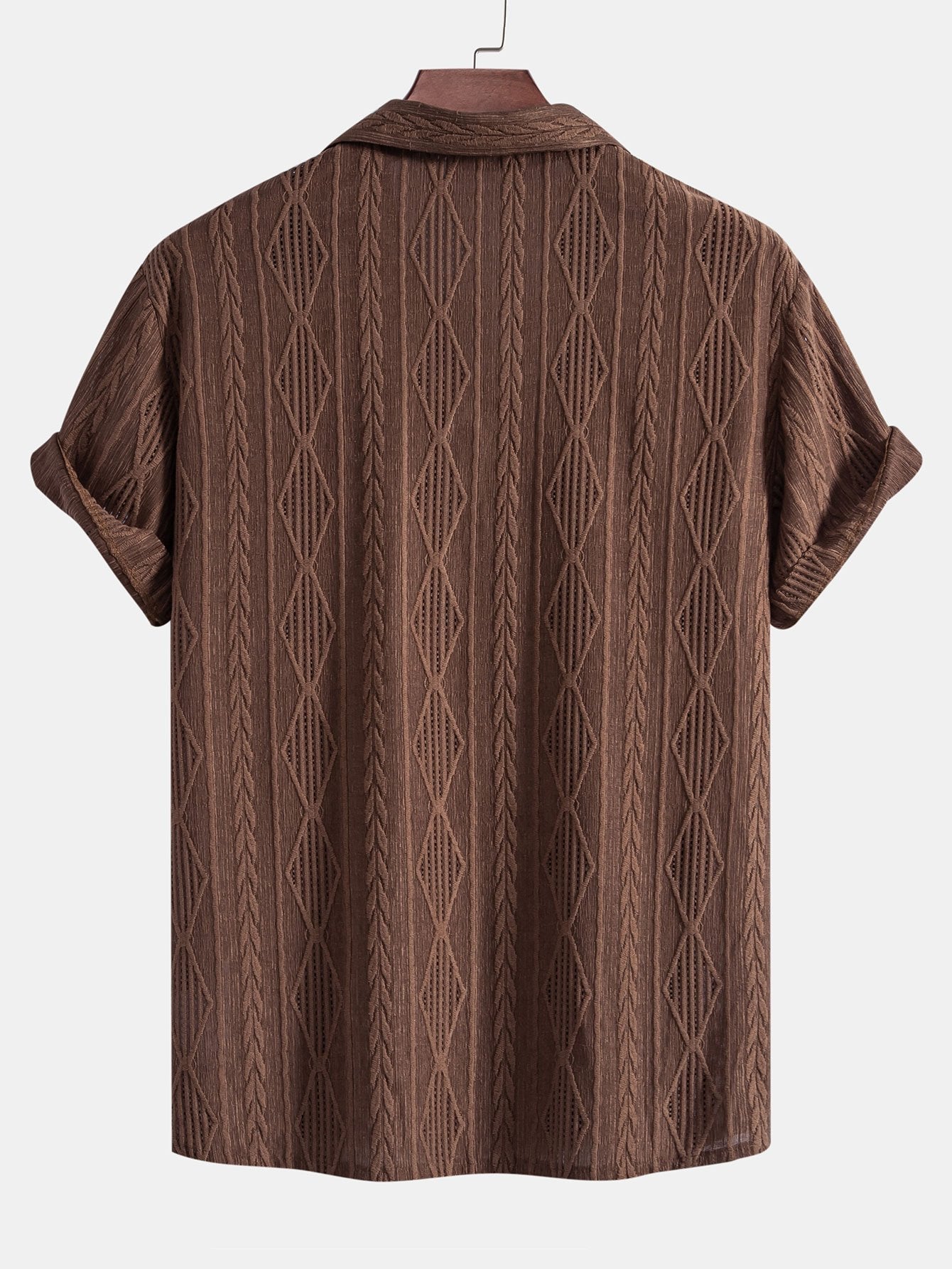 Men's Textured Camp Collar Short Sleeve Shirt