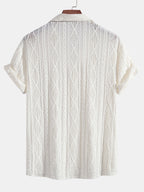 Men's Textured Camp Collar Short Sleeve Shirt
