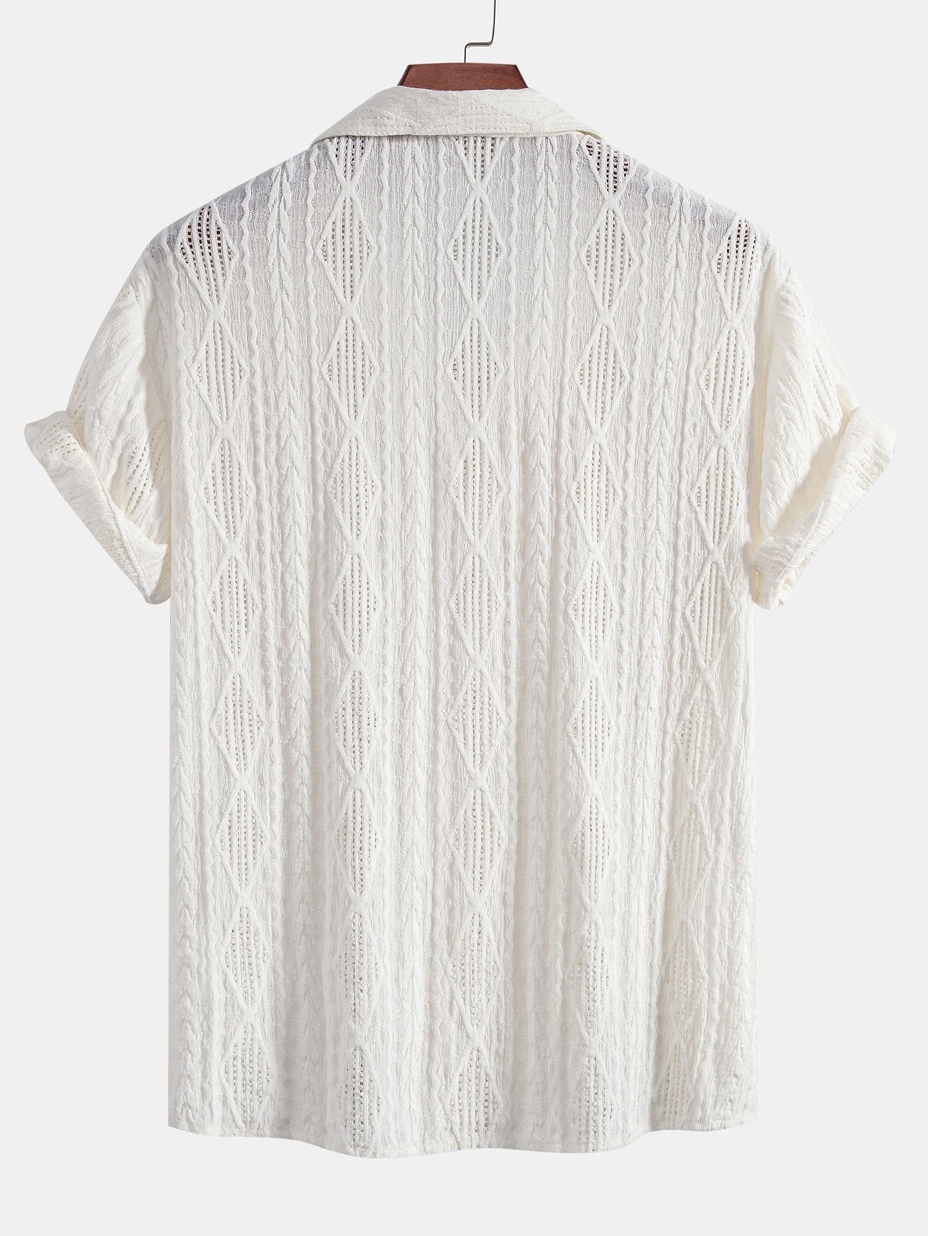Men's Textured Camp Collar Short Sleeve Shirt