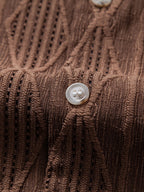 Men's Textured Camp Collar Short Sleeve Shirt
