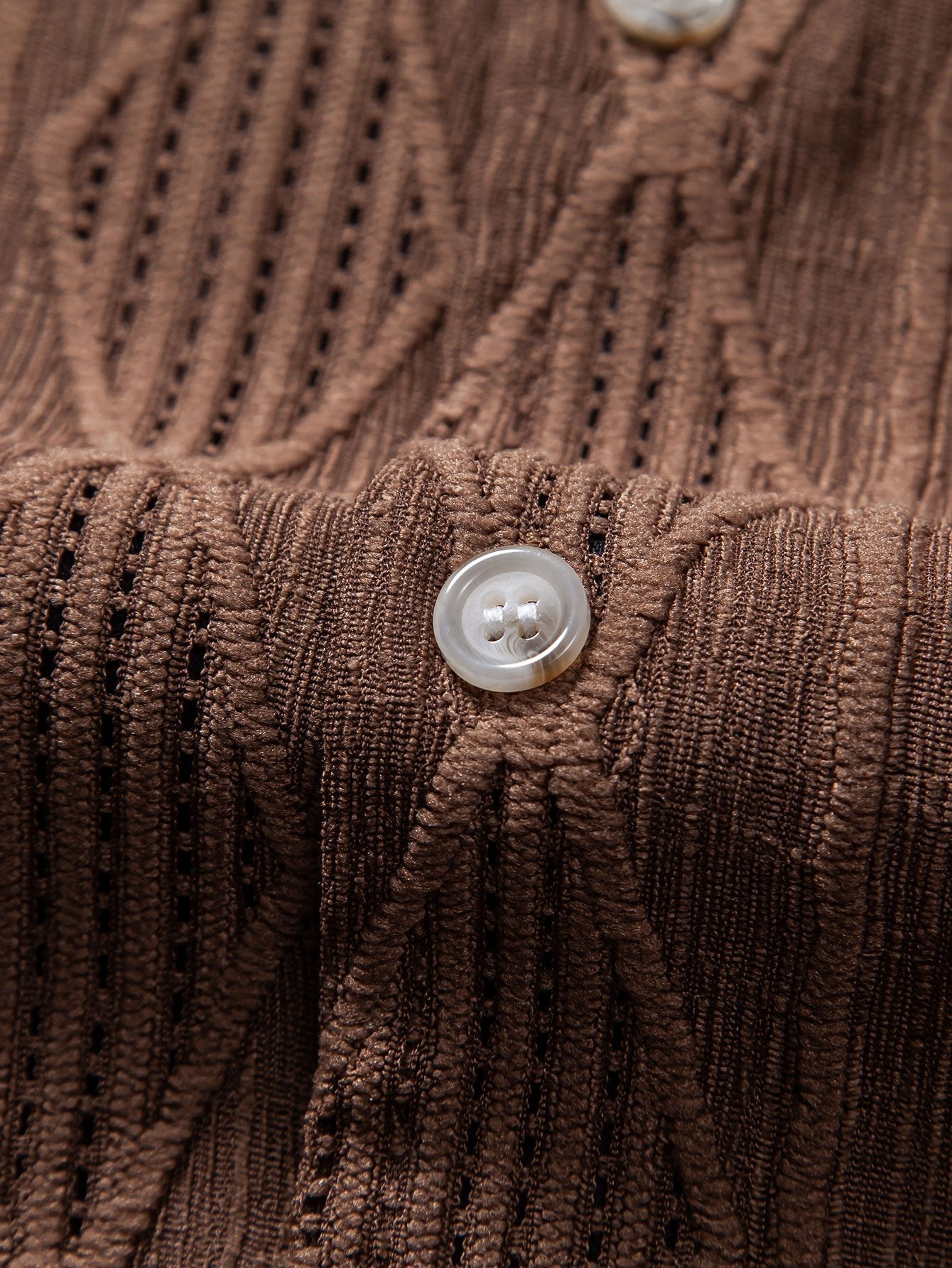 Men's Textured Camp Collar Short Sleeve Shirt