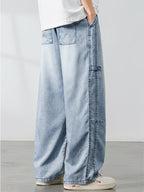 Men's Wide-Leg Acid Wash Pants