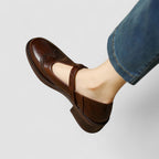 Women's Brogue T-Strap Mary Jane Low Heels