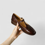 Women's Brogue T-Strap Mary Jane Low Heels