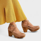 Women's Cross-Strap Clog Platform Block Heels