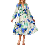 Women's Floral Wrap Midi Dress