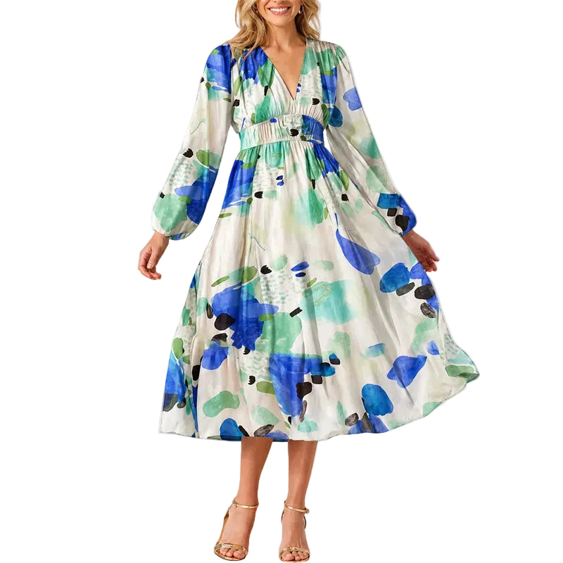 Women's Floral Wrap Midi Dress
