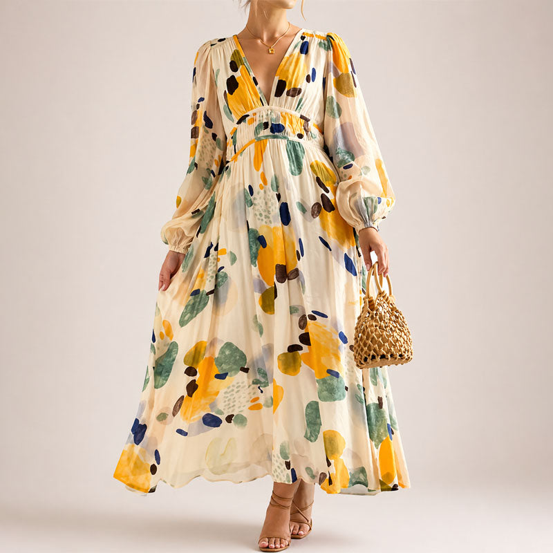 Women's Floral Wrap Midi Dress