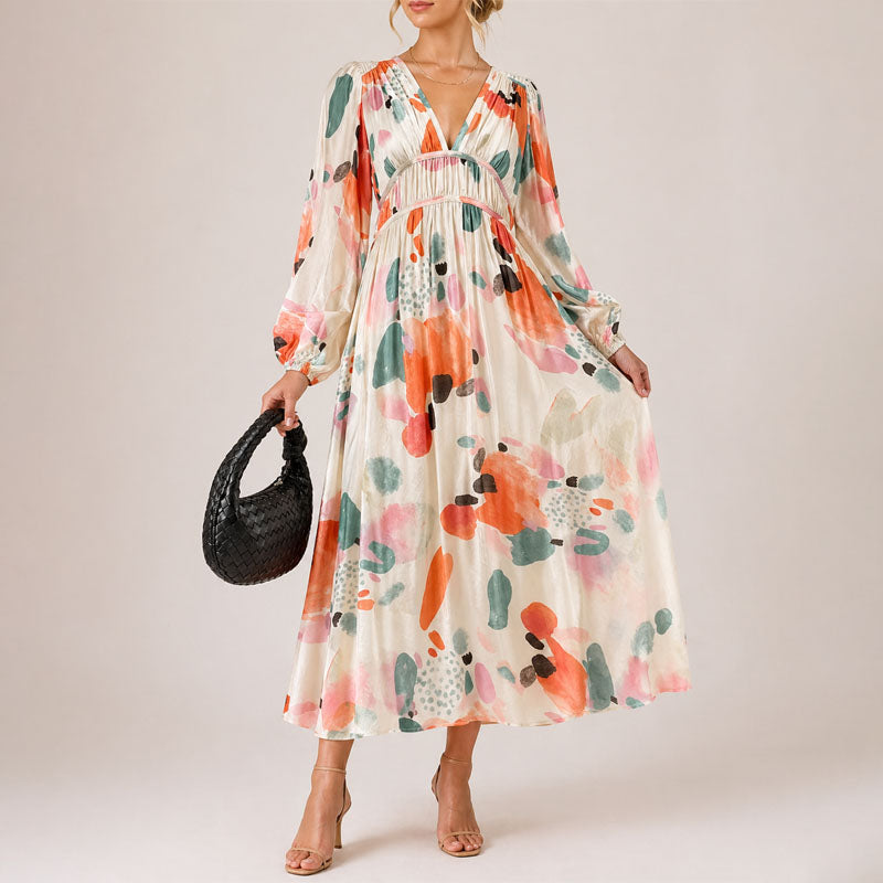 Women's Floral Wrap Midi Dress