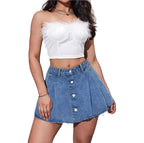 Women's High-Waisted Pleated Mini Skirt