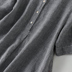 Women's Plaid Short-Sleeve Midi Shirt Dress