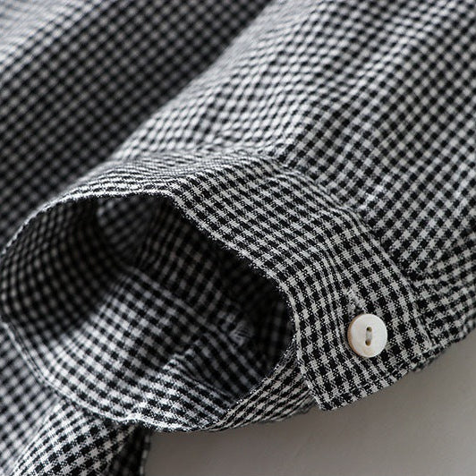 Women's Plaid Short-Sleeve Midi Shirt Dress