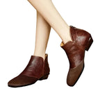 Women's Pointed Toe Croc-Embossed Ankle Boots
