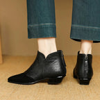 Women's Pointed Toe Croc-Embossed Ankle Boots