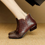 Women's Pointed Toe Croc-Embossed Ankle Boots