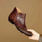Women's Pointed Toe Croc-Embossed Ankle Boots