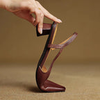 Women's Pointed Toe D'Orsay Crossover Slingback Flared Heel