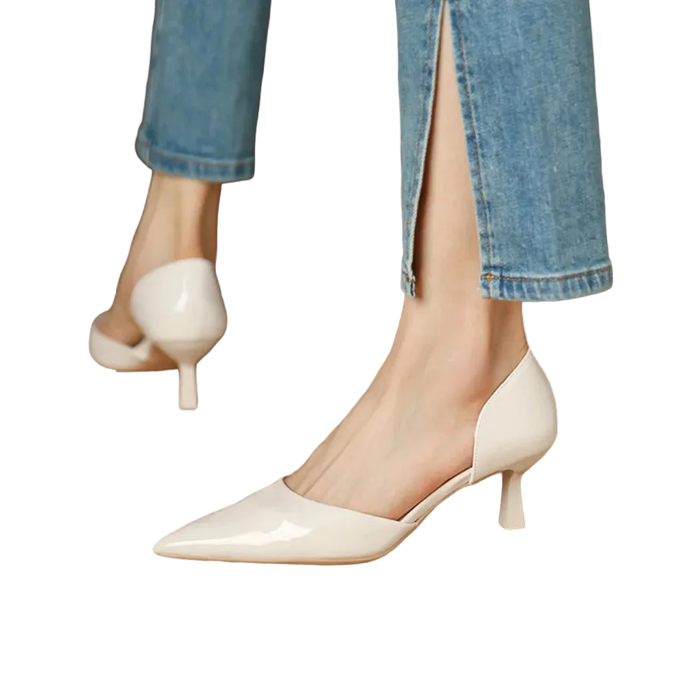 Women's Pointed Toe D'Orsay Kitten Heel Pump