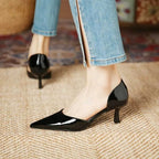 Women's Pointed Toe D'Orsay Kitten Heel Pump