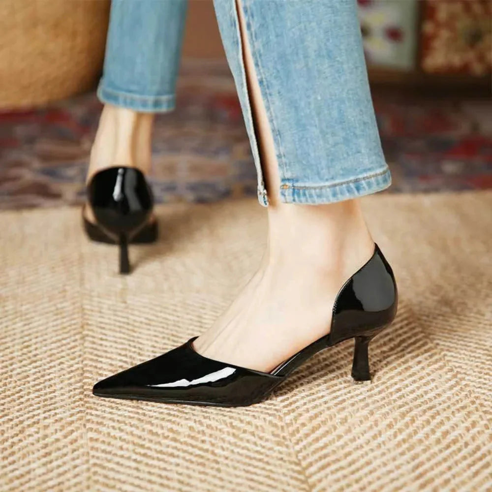 Women's Pointed Toe D'Orsay Kitten Heel Pump