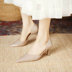 Women's Pointed Toe D'Orsay Kitten Heel Pump