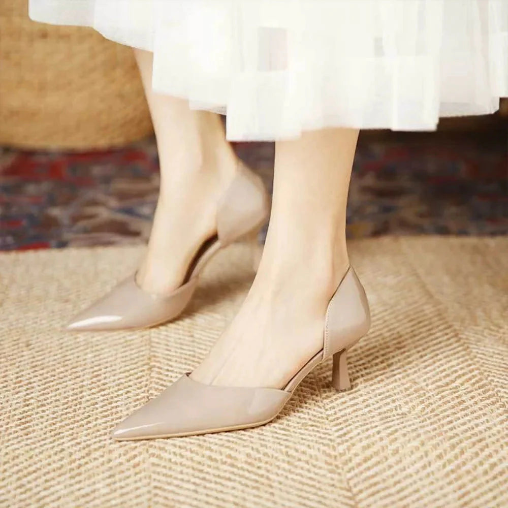 Women's Pointed Toe D'Orsay Kitten Heel Pump