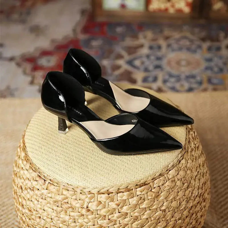 Women's Pointed Toe D'Orsay Kitten Heel Pump
