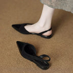 Women's Pointed Toe Patent Slingback Low Heel Pump
