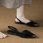 Women's Pointed Toe Patent Slingback Low Heel Pump