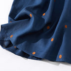 Women's Polka Dot Short-Sleeve Midi Dress with Tie Waist